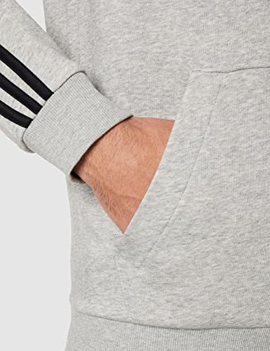 adidas GK9080 M 3S FT HD Sweatshirt Men's Medium Grey Heather/Black L