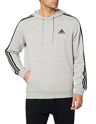 adidas GK9080 M 3S FT HD Sweatshirt Men's Medium Grey Heather/Black L