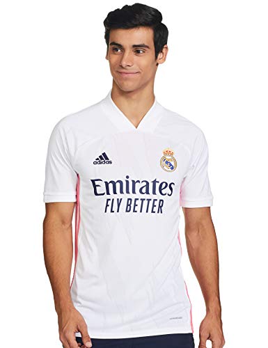 Adidas Real Madrid Temporada 2020/21 Camiseta Primera Equipación Oficial, Unisex, Blanco, S