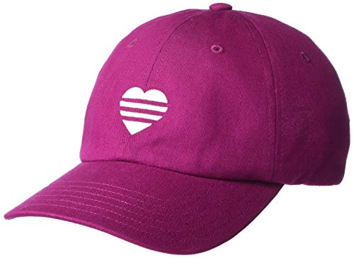 adidas Sombrero de corazón de 3 rayas para mujer - TXW1206S20, Gorro de corazón de 3 rayas, Talla única, power berry