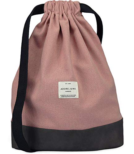 Adore June Daypack Bob Moderno Mochila con Cordón para Deportes, Viajes y Ciudad, Bolsa de Gimnasia para Mujeres y Hombres con Bolsillo Interior y Bolsa de Seguridad con Cremallera, Rosa