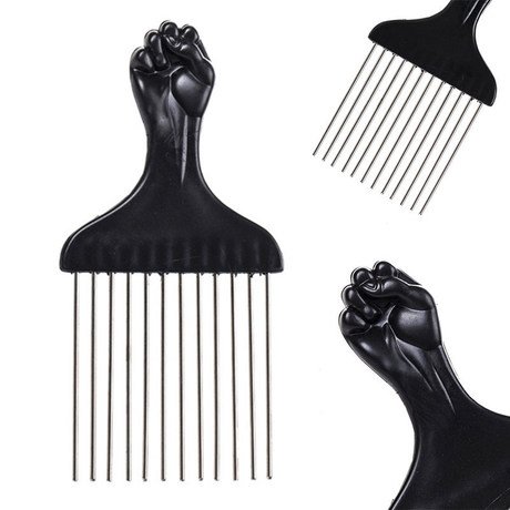 Afro Hair Peine Insertar Pelo Cepillo Rizado Tenedor Peine Plástico Pick Peine Anti Desenredante Anti-estática Salon Hairstyling Tool - 2PCS