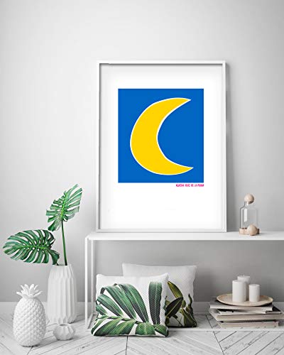 Agatha Ruiz de la Prada Póster Luna Azul 21x30cm - Impreso en Papel de 250gr - Póster para Pared - Láminas para Enmarcar - Cuadros Decoración Salón - Pósters Decorativos