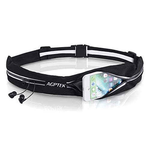 AGPTEK Riñonera Running, Cinturón Portátil para Correr, Riñonera Deportiva Impermeable con Cierre Cremallera y Correa Ajustable, Sports Belt para Guardar Telefono