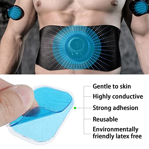 AHANFLY 60 Piezas EMS Gel Conductor Parches Abdominales Electroestimulador Tens Muscular Compex Hidrogel Hojas de Repuesto Gel Pad para Six Pack Estimuladores Eléctricos Fitness ABS Gluteos Trainer