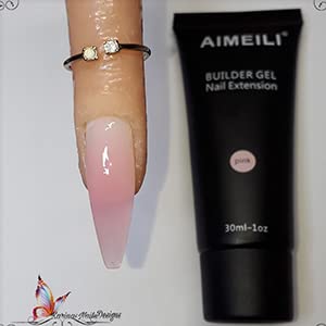 AIMEILI Builder Gel Nail Extensión Esmaltes Semipermanentes de Uñas Gel Construcción Consejos para uñas Rápida Molde Finger UV LED - Pink (30ml 1oz)