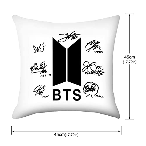 AKlamater Fundas de almohada Kpop BTS de 45 x 45 cm, para decoración del hogar de personajes de doble cara, fundas de almohada para coche, sofá, dormitorio, sala de estar (multi10)