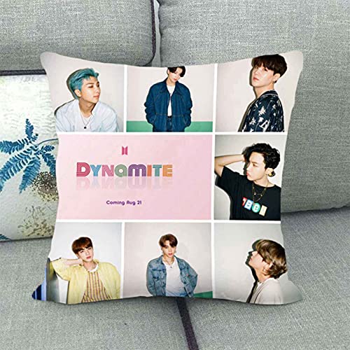 AKlamater Fundas de almohada Kpop BTS de 45 x 45 cm, para decoración del hogar de personajes de doble cara, fundas de almohada para coche, sofá, dormitorio, sala de estar (multi10)