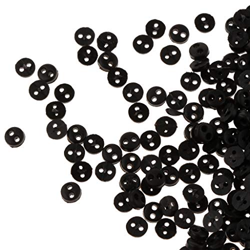 Almencla 300 Piezas Al por Mayor Lote Muñeca Ropa Botones de Costura Negro 4 Mm