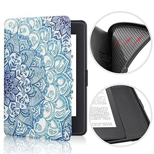 ALMIGHTY Funda de silicona para Kindle Paperwhite antes de 2018 E-Reader – Funda resistente al agua con función de encendido y apagado automático, solo apto para modelos DP75SDI o EY21, Higan Flower