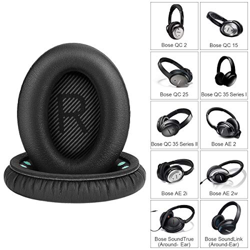 Almohadillas de Repuesto para Auriculares Bose, ELZO Almohadillas Profesionales para Auriculares Bose QuietComfort QC25 / QC35 / QC35 II Completo con 2 Stick de instalación