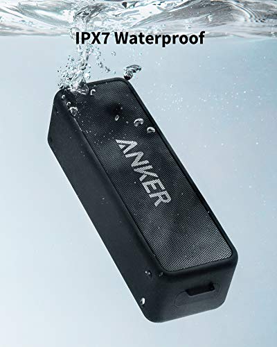 Altavoz inalámbrico Bluetooth Anker SoundCore 2, batería de 24 horas, protección contra el agua IPX7, graves enormes con dos controladores de graves