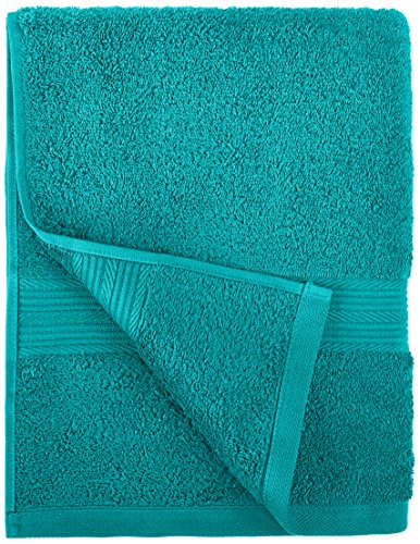 Amazon Basics - Juego de toallas (colores resistentes, 2 toallas de baño), color verde