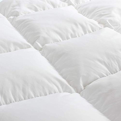 Amazon Brand-Umi Edredón nórdico de Pluma y plumón de Ganso Blanco con Funda 100% de algodón Impermeable (155X220cm-cama 90, Blanco-Invierno)