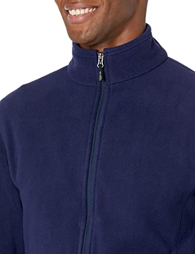 Amazon Essentials - Chaqueta de forro polar con cremallera completa para hombre, Azul (Navy), Large