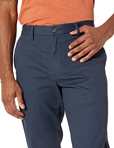 Amazon Essentials Slim-Fit Wrinkle-Resistant Flat-Front Chino Pant pants, Marino, 34W x 32L