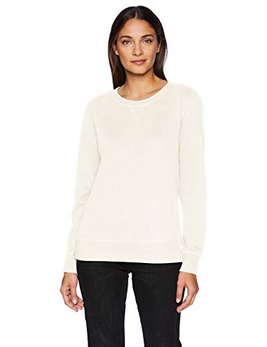 Amazon Essentials – Sudadera de tejido de rizo francés con cuello redondo y forro polar para mujer, Beige (Oatmeal Heather), US S (EU S - M)