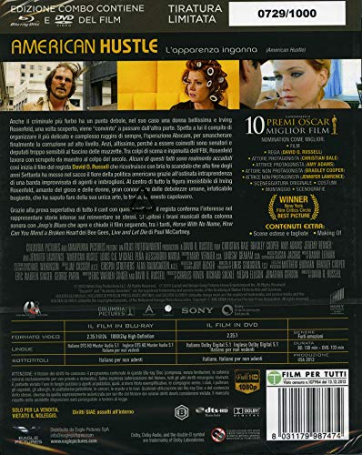 American Hustle "Oscar Cult" Combo(Br+Dv) Ltd Ocard Numerata + Card Da Collezion