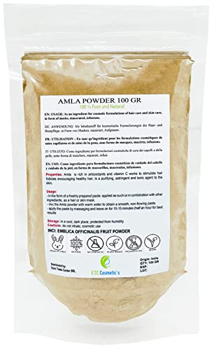 Amla en polvo - 100 gr - combate la caída del cabello, la caspa y el envejecimiento prematuro