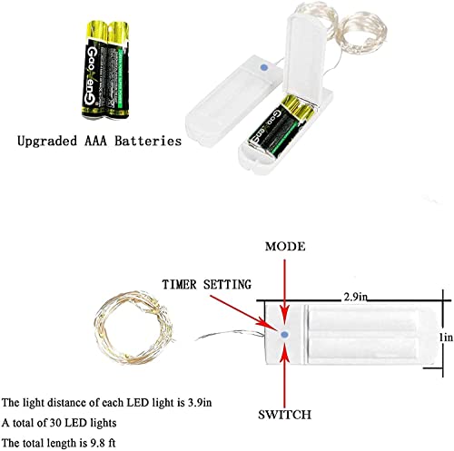 ANGMLN Guirnalda de Hiedra Artificial 3M Guirnalda Vines con 30 Luces LED, Cadena de Luz con Hojas Verdes, Funciona con Pilas (Incluidas) para casa, jardín, boda, decoración de pared