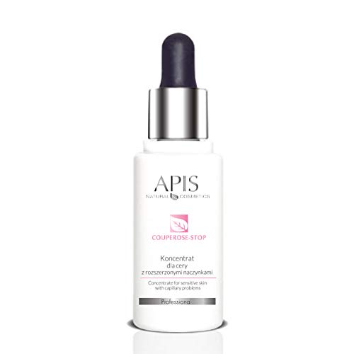 APIS Concentrado para pieles sensibles con problemas de cuperosis con vitamina C, ginko, pomelo y limón, alivio de la piel sensible de la cuperosis, 30 ml