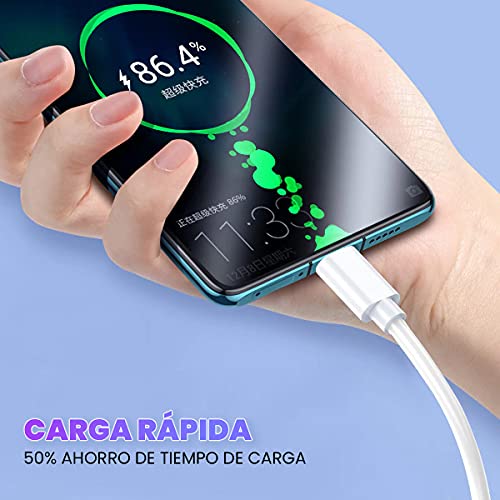 APOKIN® Cable Micro USB Carga Ultra Rápida [2 Metros] 5V/3A Carga Rápida Cable Android Duradero Doble Recubrimiento Cargador Móvil para Samsung, Huawei, Realme, OPPO, Vivo, TCL