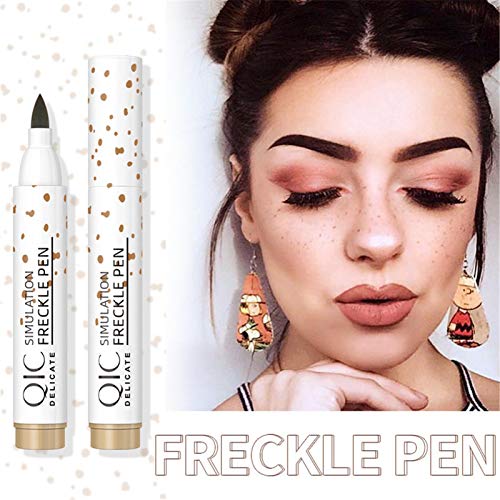 applyvt Freckle Pen Pecas Temporales Pecas Pen Pecas Maquillaje, Rotuladores para Tatuajes Temporales, Pluma para Puntos (Marrón Claro/Marron Oscuro)