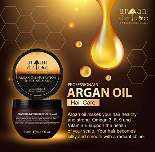 Argan DeLuxe Máscara de Aceite de Argan Cura, 250ml, Cuidado del Cabello Premium