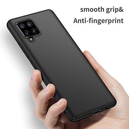 Arkour Funda Samsung Galaxy A42 5G, Minimalista Ultra Delgado Ligera Carcasa con Excelente Agarre Estuche Plastico Rígido Cover Case para Galaxy A42 5G (Negro)