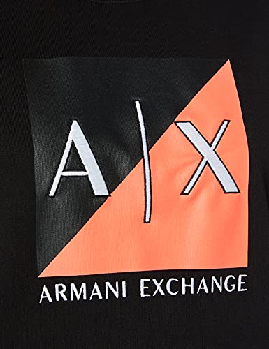 Armani Exchange Nylon Short Sleeves with Buckle and Tonal Tape Sudadera, Negro, XL para Mujer