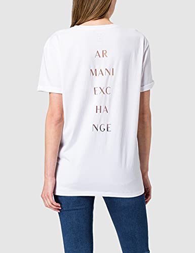 Armani Exchange T-Shirt Camiseta, Color Blanco, M para Mujer