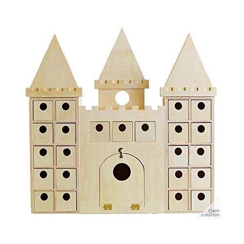 Artemio 14002296 - Calendario de adviento, Madera, 42,3 x 6 x 42 cm, diseño de Castillo