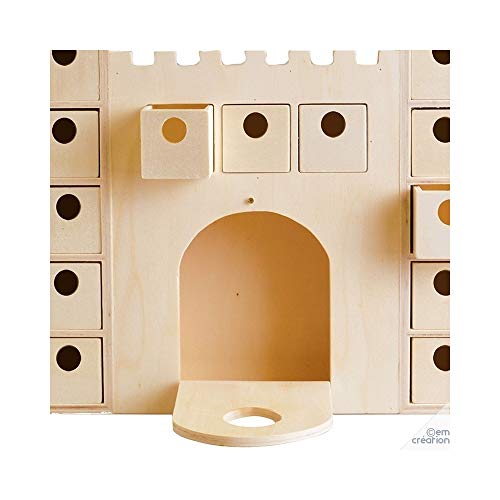 Artemio 14002296 - Calendario de adviento, Madera, 42,3 x 6 x 42 cm, diseño de Castillo