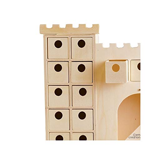 Artemio 14002296 - Calendario de adviento, Madera, 42,3 x 6 x 42 cm, diseño de Castillo