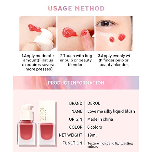 ARTIFUN Liquid Blushes Long-lasting Brighten Waterproof Easy To Color Liquid Blusher Cheek Makeup