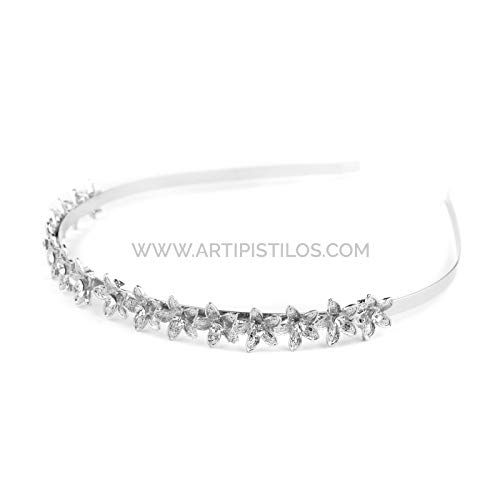 Artipistilos® Diadema Con Flores Vigo - Plata - Diademas Metalicas