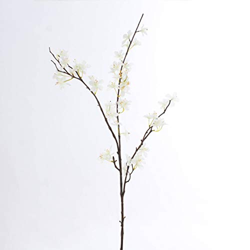 artplants.de Decorativa Rama de Manzano con Flores, Crema-Blanco, 85cm - Tallo Artificial - Ramificación de plástico