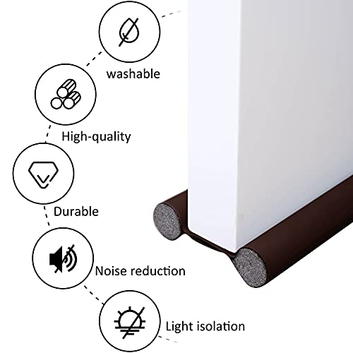 Auflosung Door Burlete Puerta, Burlete para Puertas,Burlete Bajo Puerta Burlete Autoadhesivo de Goma de Silicona,Para Evitar El Viento, El Polvo, Los Insectos Y El Aislamiento AcúStico(Color café)
