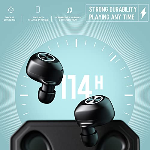 Auriculares Bluetooth 5.0 con 144H de Tiempo de Reproducción, Auriculares Inalámbricos Deportivos Micrófonos con Batería Recargable de 2600 mAh, Reducción de Ruido CVC 8.0, IPX6 A Prueba de Agua