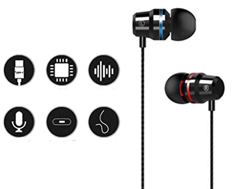 Auriculares tipo C con cable Usb C Sport Auriculares intrauditivos con micrófono Control de volumen Auriculares metálicos Auriculares de Teléfono móvil