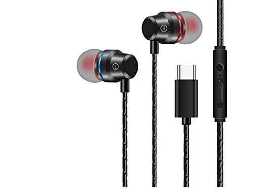 Auriculares tipo C con cable Usb C Sport Auriculares intrauditivos con micrófono Control de volumen Auriculares metálicos Auriculares de Teléfono móvil