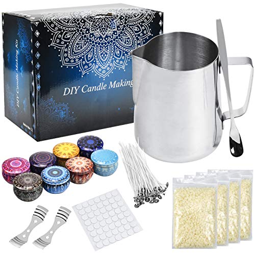 AvoDovA Kit de Fabricación de Velas, Kit de Fabricación de Cera para Principiantes, Kit para Hacer Velas, Accesorios para Hacer Velas de Bricolaje, Regalo para Velas perfumadas, Mecha, portamechas