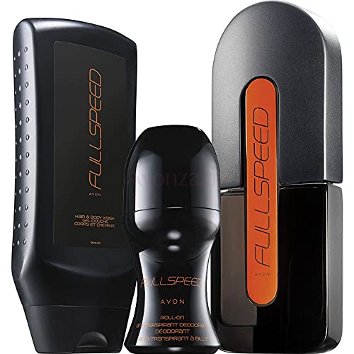 AVON Full Speed - Juego de 3 piezas para hombre (vodka, enebro, almizcle, corde nitroco)