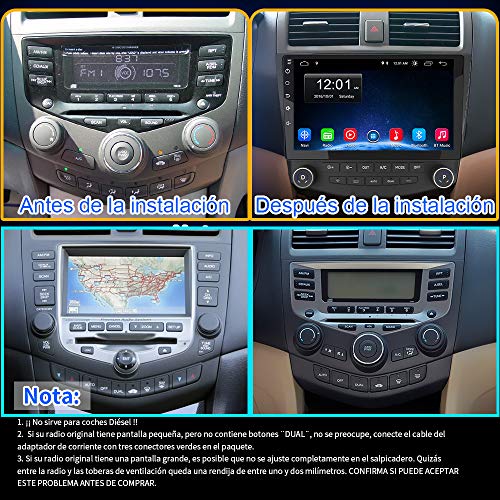 AWESAFE Android 10.0 [2GB+32GB] Radio Coche para Honda Accord VII con 10.1 Pulgadas Pantalla Táctil, Autoradio con Bluetooth/GPS/FM/RDS/USB/RCA, Apoyo Mandos Volante, Mirrorlink y Aparcamiento