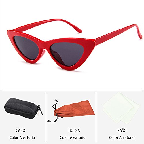 B BIDEN BLDEN Mujer Gfas De Sol Gafas Gato Ojos Polarized,Retro Moda Estilo Vintage Gafas Para Mujer GL1002-R-B