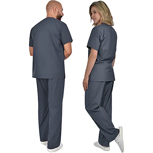 B-well Colombo Uniformes Sanitarios Mujer Casacas Sanitarias Mujer Pijama Sanitario Uniforme Enfermera Conjunto Casaca y Pantalón Gris Grafito XL