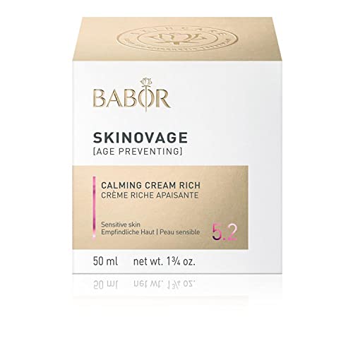 BABOR SKINOVAGE Calming Cream Rich, Crema facial rica para pieles sensibles, Cuidado hidratante sin colorantes ni fragancias, Vegano, 1 x 50 ml