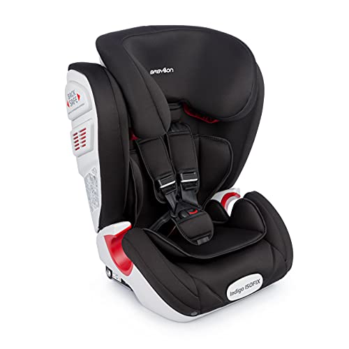 Babylon silla bebe coche isofix 1 2 3 Indigo ISOFIX silla bebe coche para Niños 9-36 kg silla coche grupo 1 2 3 isofix, silla coche bebe ECE R44 / 04 blanco/negro