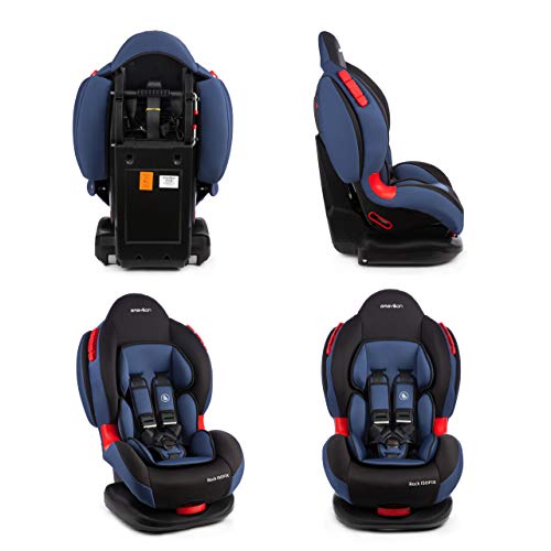 BABYLON silla coche grupo 1 2 Rock Isoix. Alzador coche niño 9-25 kg(9 meses a 7 años). Silla coche grupo 1-2 isofix ECE R44 /04 Negro/azul