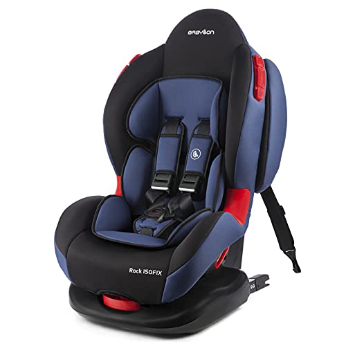 BABYLON silla coche grupo 1 2 Rock Isoix. Alzador coche niño 9-25 kg(9 meses a 7 años). Silla coche grupo 1-2 isofix ECE R44 /04 Negro/azul